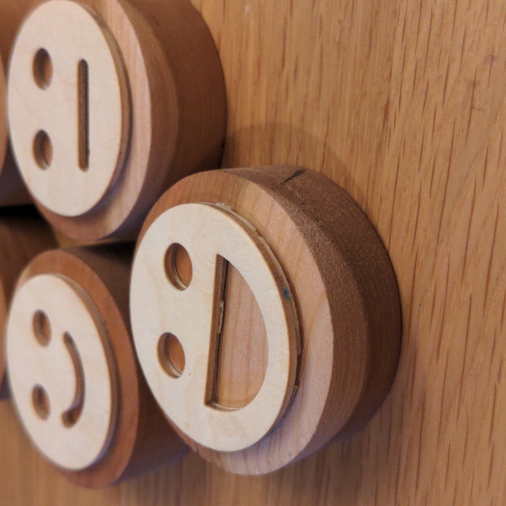 Wooden Emoji play dough stamp Set - Picture 2 of 2